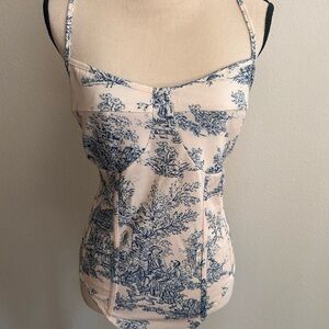 Cider Blue and Cream Camisole Bodysuit Size 3X NWT